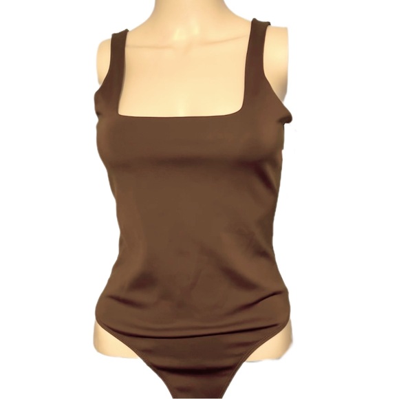 Good American Scuba Modern Tank Brown Bodysuit Size 2/Medium - Picture 6 of 10